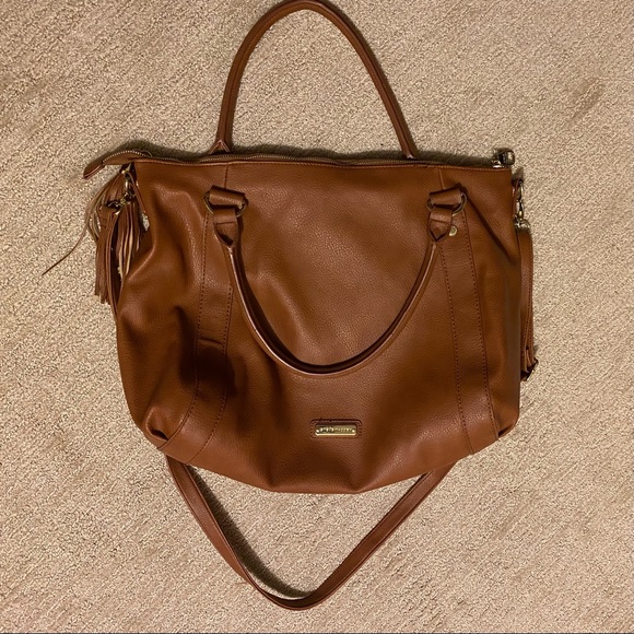 Steve Madden Cognac Tassel Hobo/Satchel Bag - Picture 3 of 11